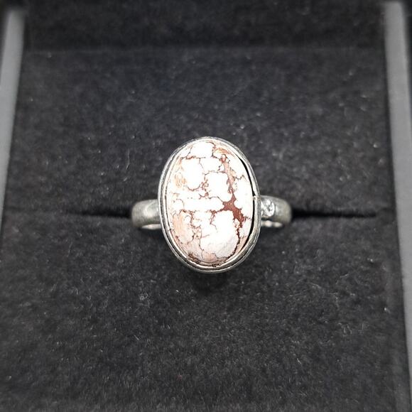 Wild Horse Jasper 925 Silver Plated Size 8 Crystal Ring - Picture 2 of 3